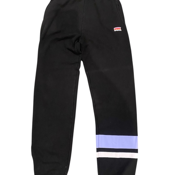 Victoria’s Secret Joggers – Black Athletic Pants w/ Color Block Stripe - Picture 1 of 5